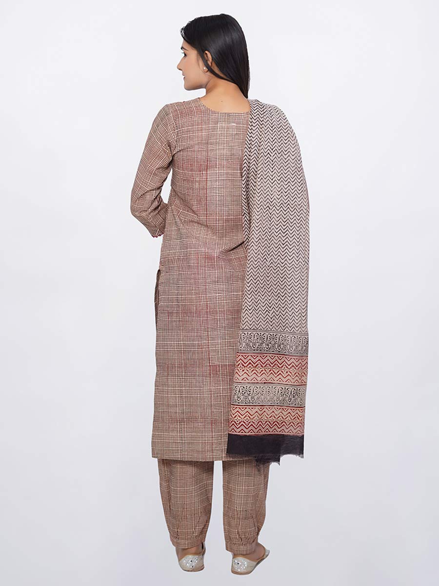 Multicolor Checked Print Cotton Kurta
