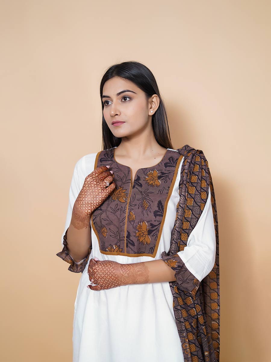 White Plain Cotton Kurta