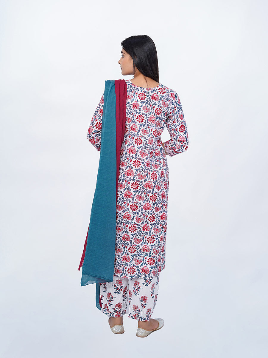 Multicolor Dabu Print Cotton Kurta