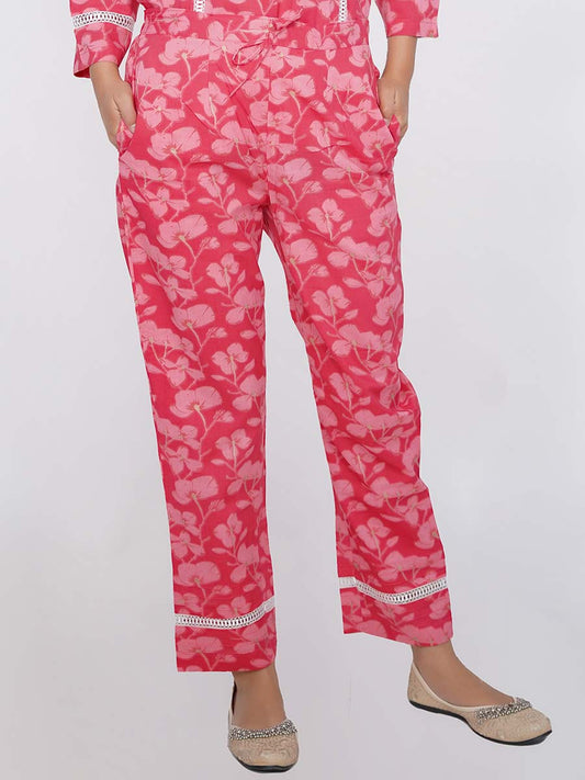 Pink Dabu Print Cotton Pant