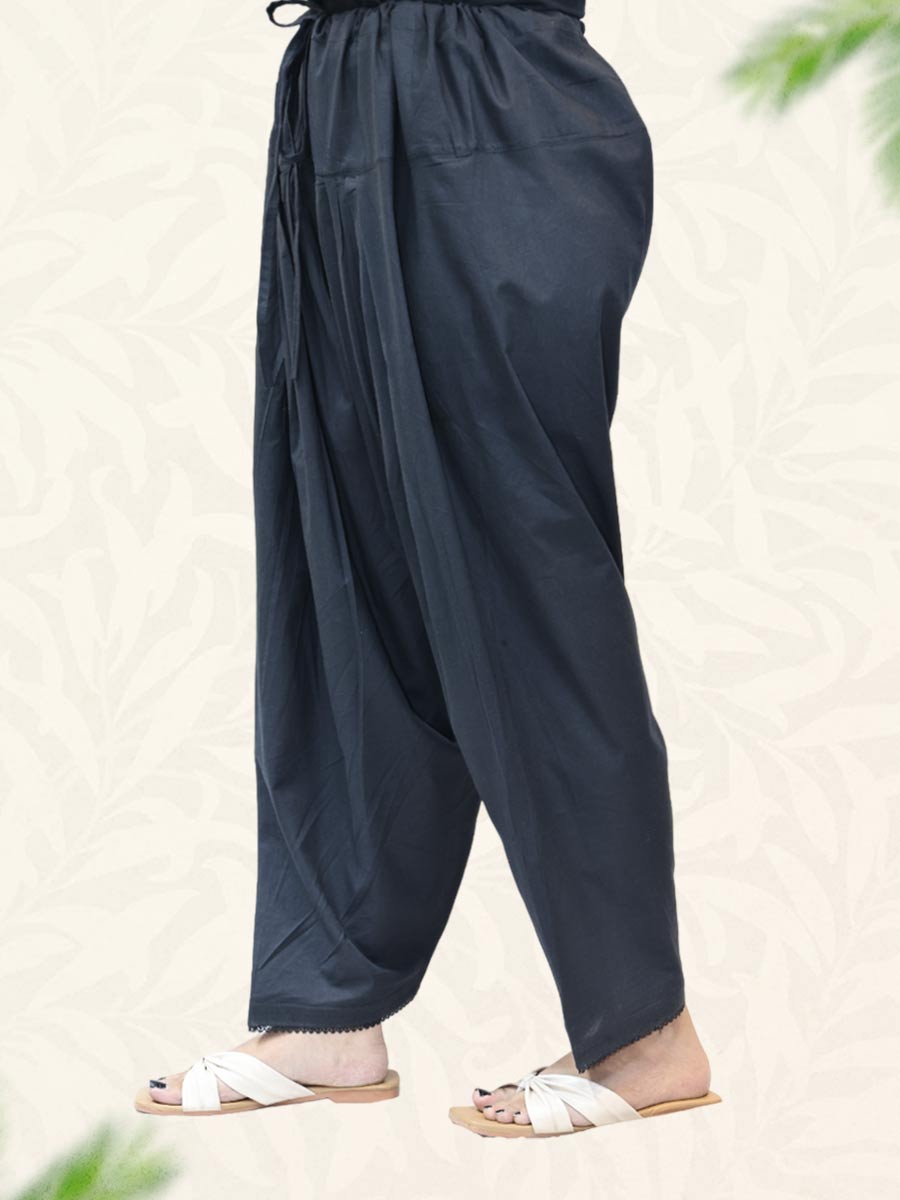 Black Plain Cotton Salwar