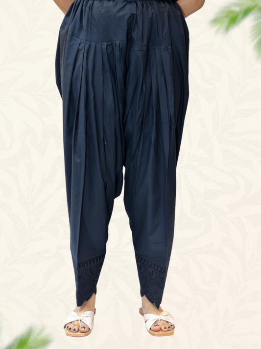 Black Machine Work Cotton Salwar