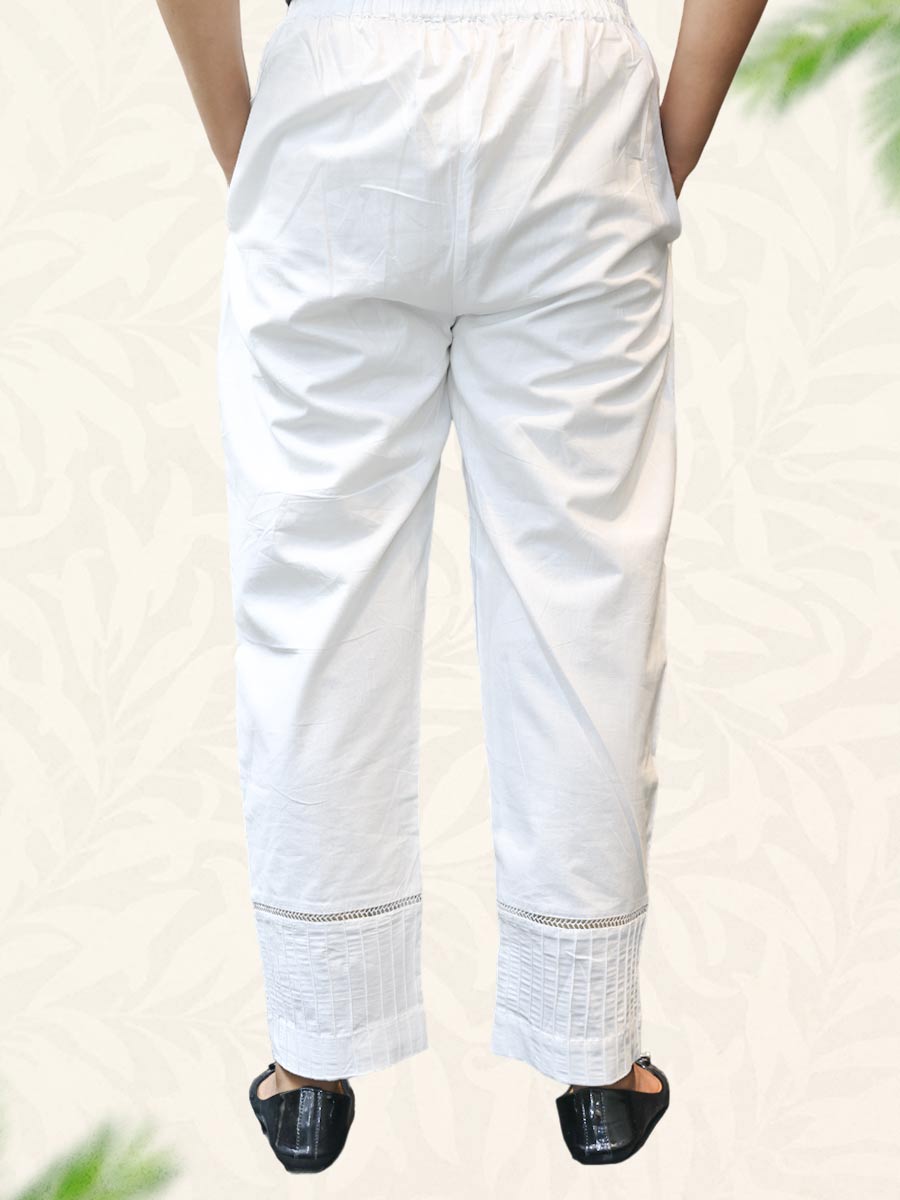 White Plain Cotton Pant