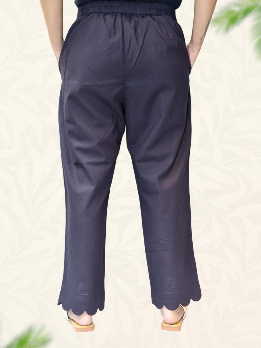 Black Plain Cotton Pant