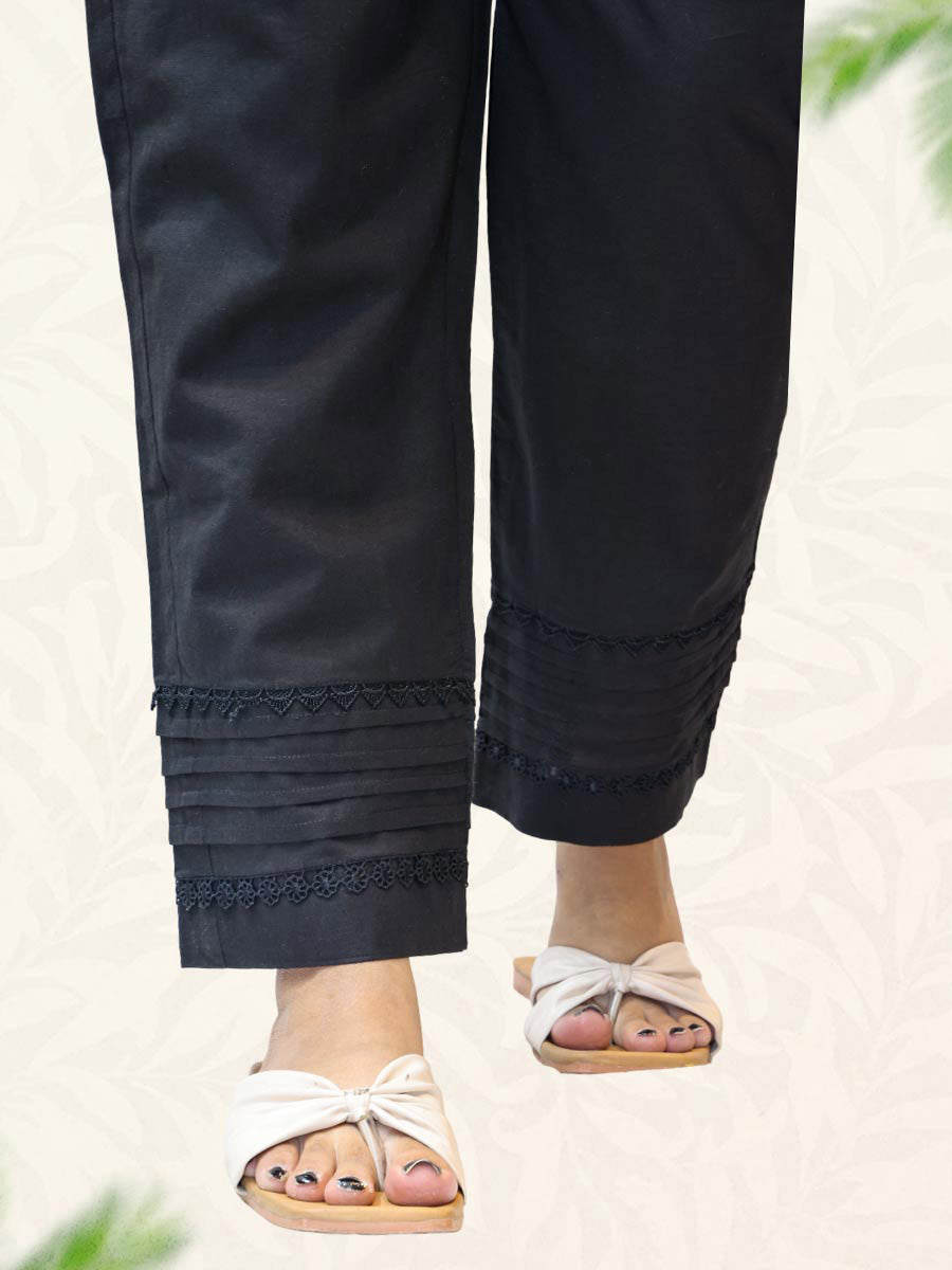 Black Plain Cotton Pant