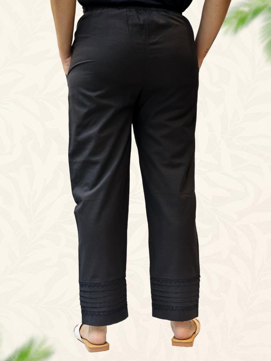 Black Plain Cotton Pant
