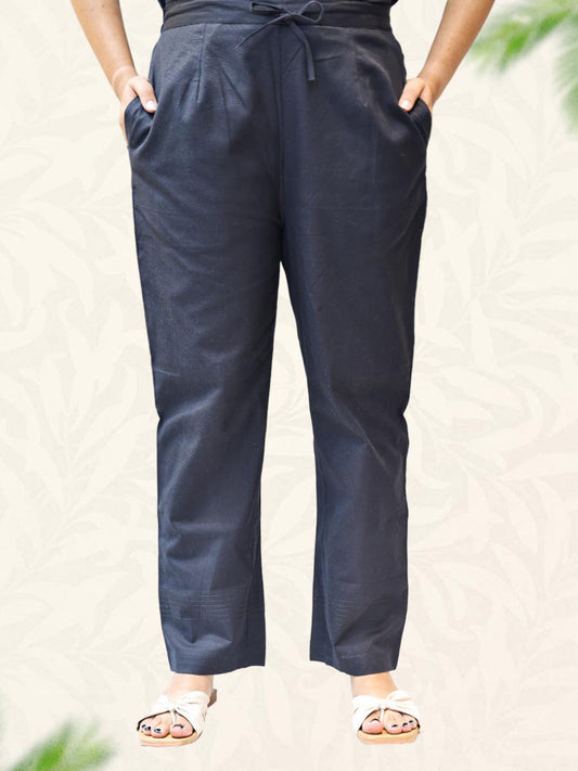 Black Plain Cotton Pant