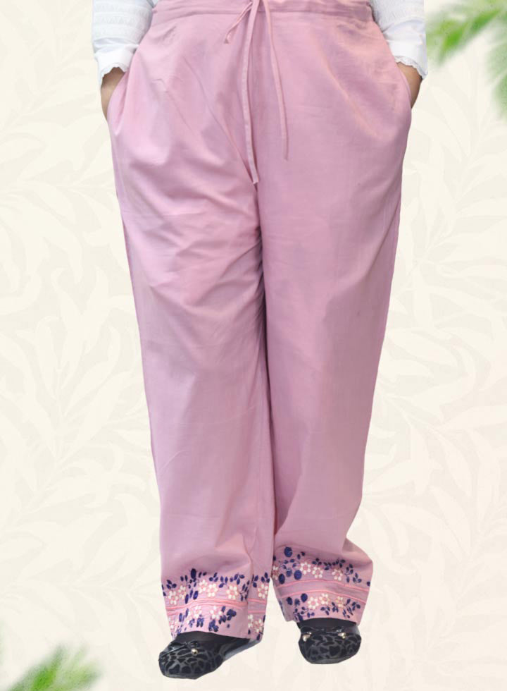 Pink Plain Rayon Pant