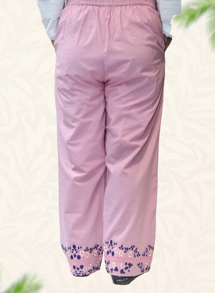Pink Plain Rayon Pant