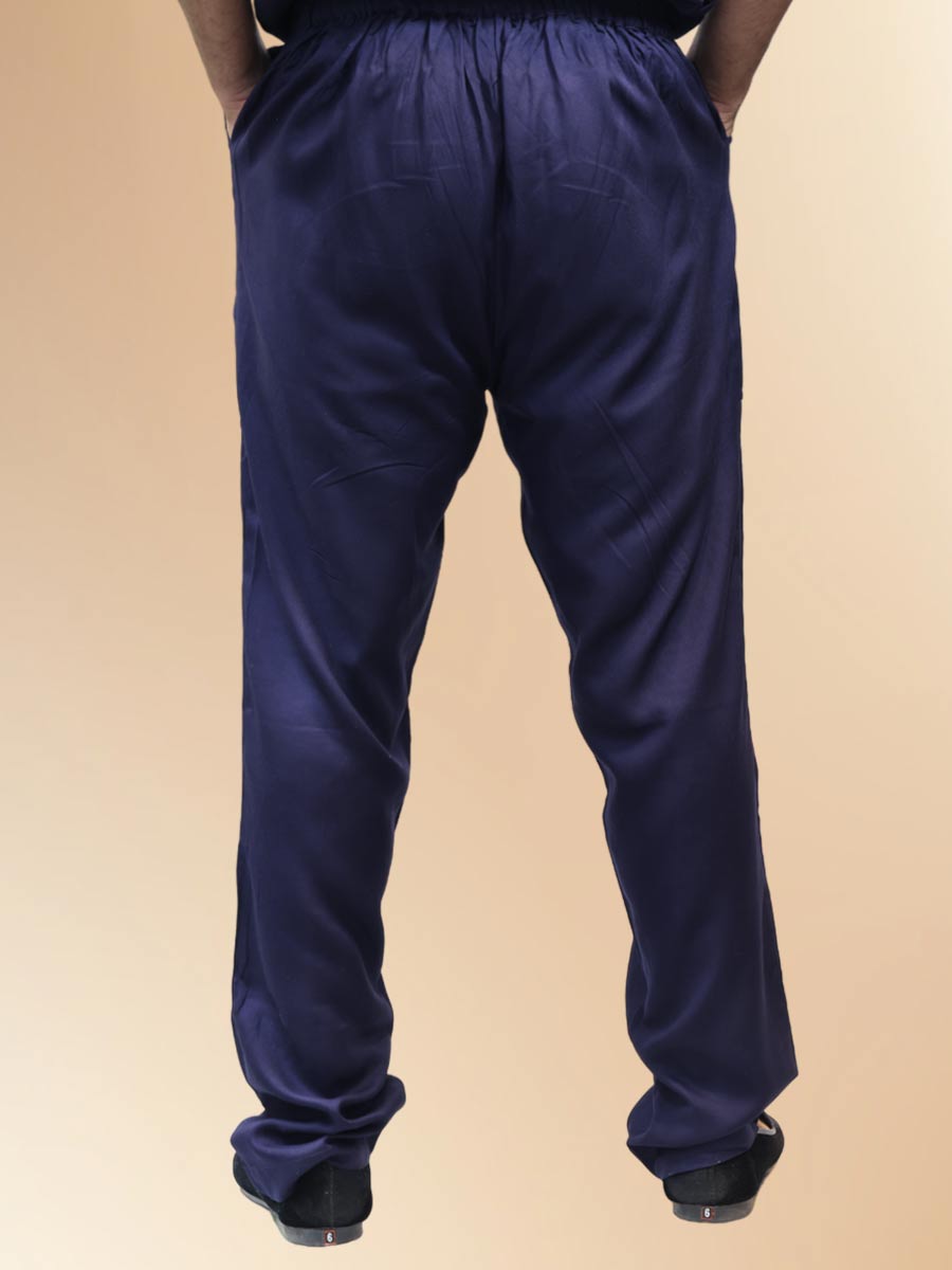 Blue Rayon Plain Kurta Set