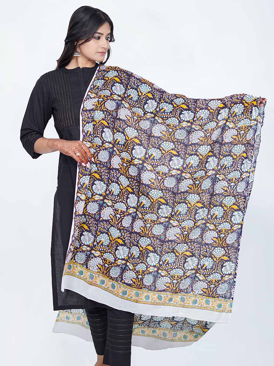 Multicolor Printed Cotton Dupatta