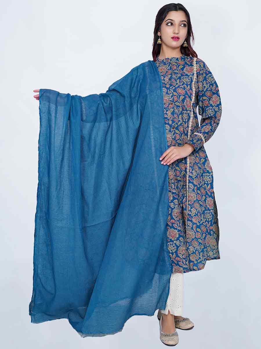Blue Plain Kota Doria Dupatta