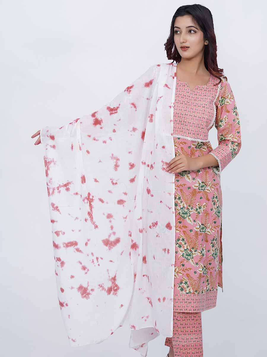 White Tie-Dye Cotton Dupatta