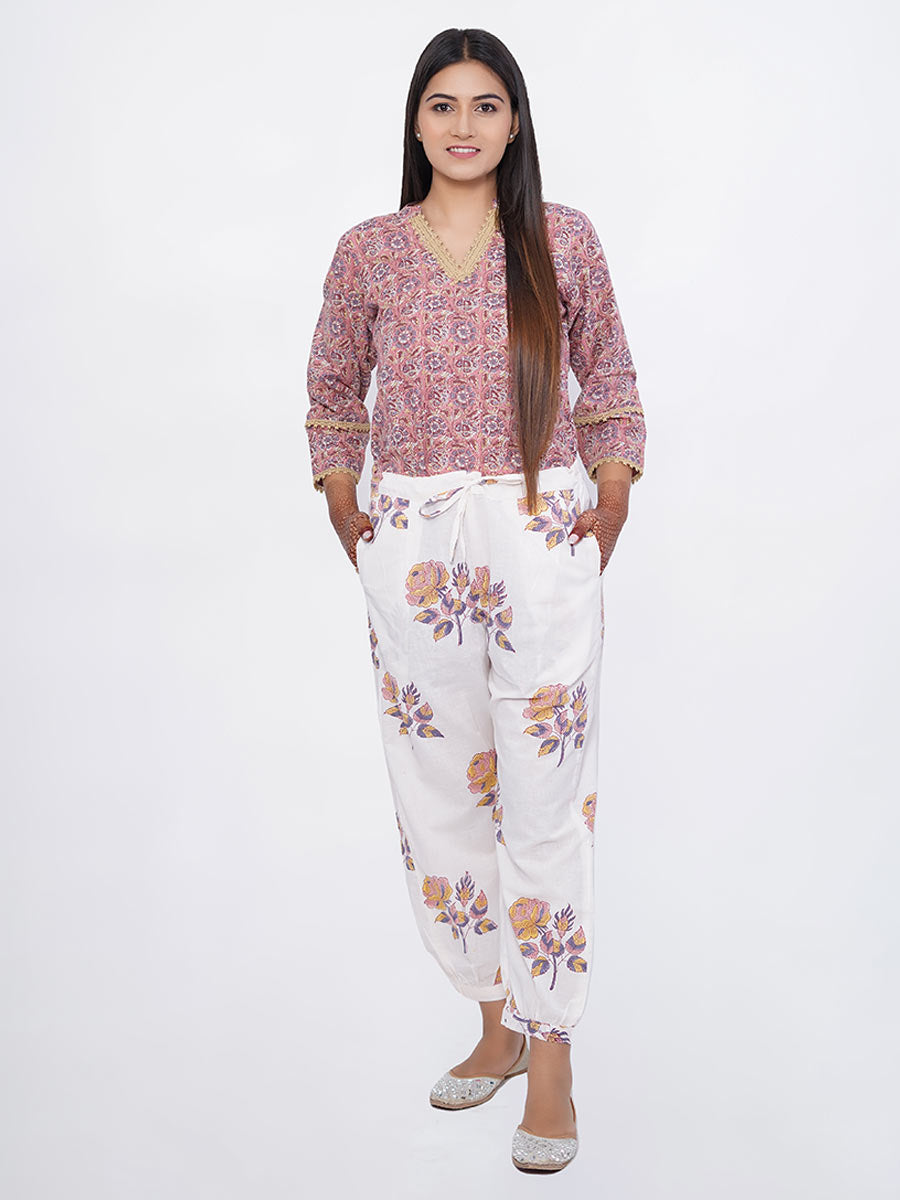 Multicolor Cotton Bagru Print Suit Set