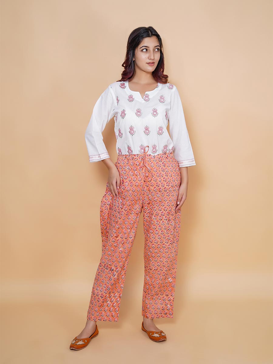 White Cotton Machine Work Suit Set