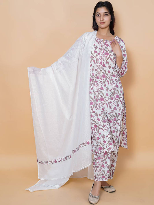 White Plain Kota Doria Dupatta