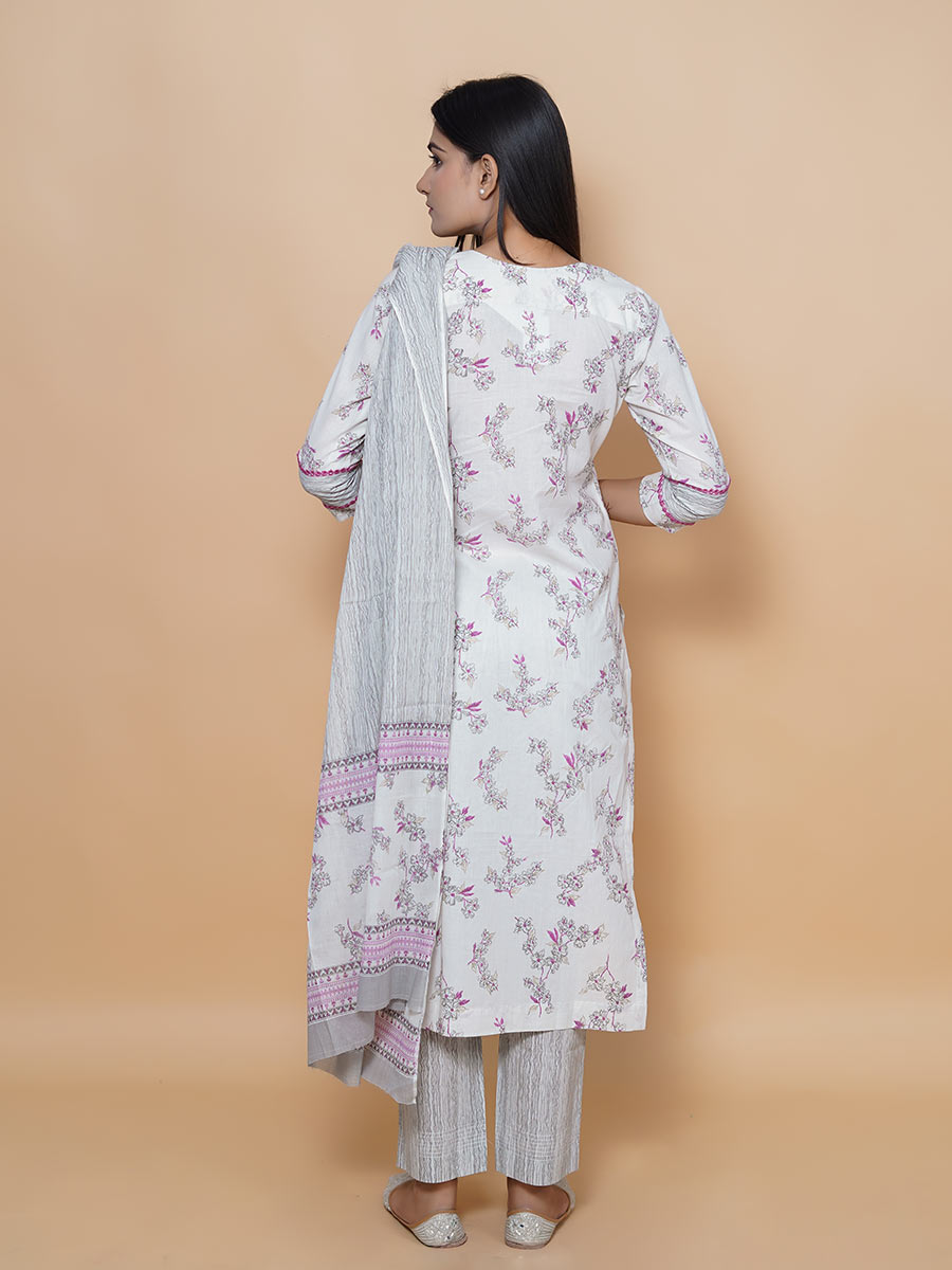 Multicolor Cotton Dabu Print Suit Set