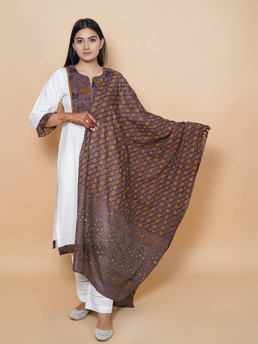 White Cotton Dabu Print Suit Set
