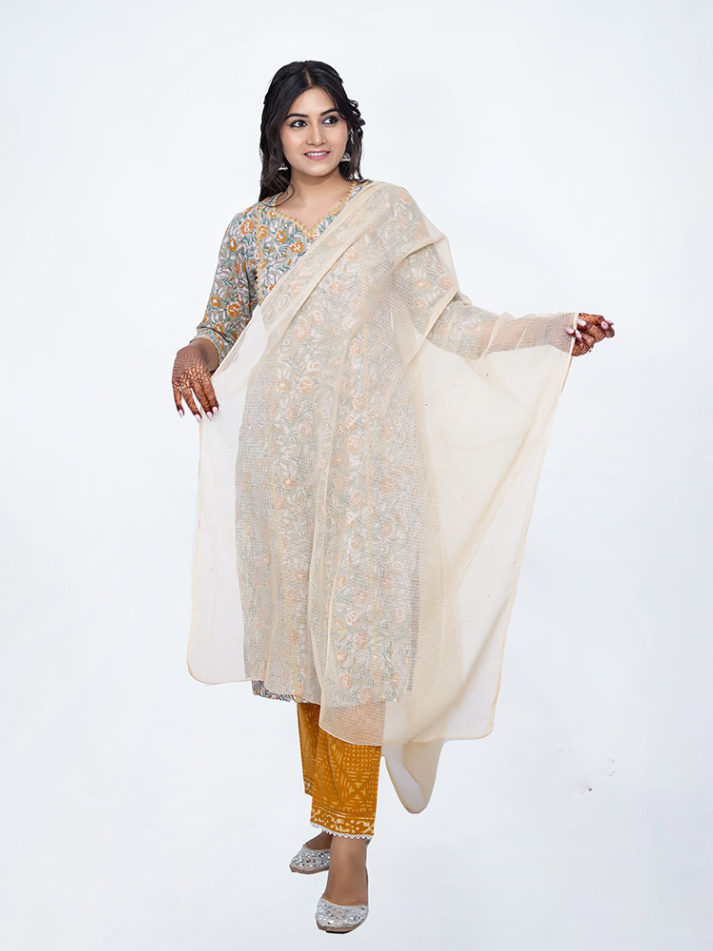 Multicolor Dabu Print Cotton Kurta